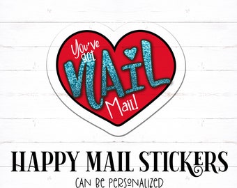 Custom Cut Heart Shaped Nail Mail Stickers, Nail Mail Stickers, Nail Polish, Happy Mail Stickers, Nail Polish Stickers, Nail Polish