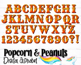 Printable Digital Alphabet Letters, Circus Letters, Circus Alphabet, Flame Alphabet, PDF Alphabet, PNG Alphabet, Alphabet, Circus Theme