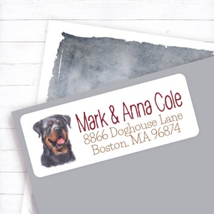 custom return, address labels, personalized return, address stickers, personalized address, dog address, rottie, Rottweiler, cute dog