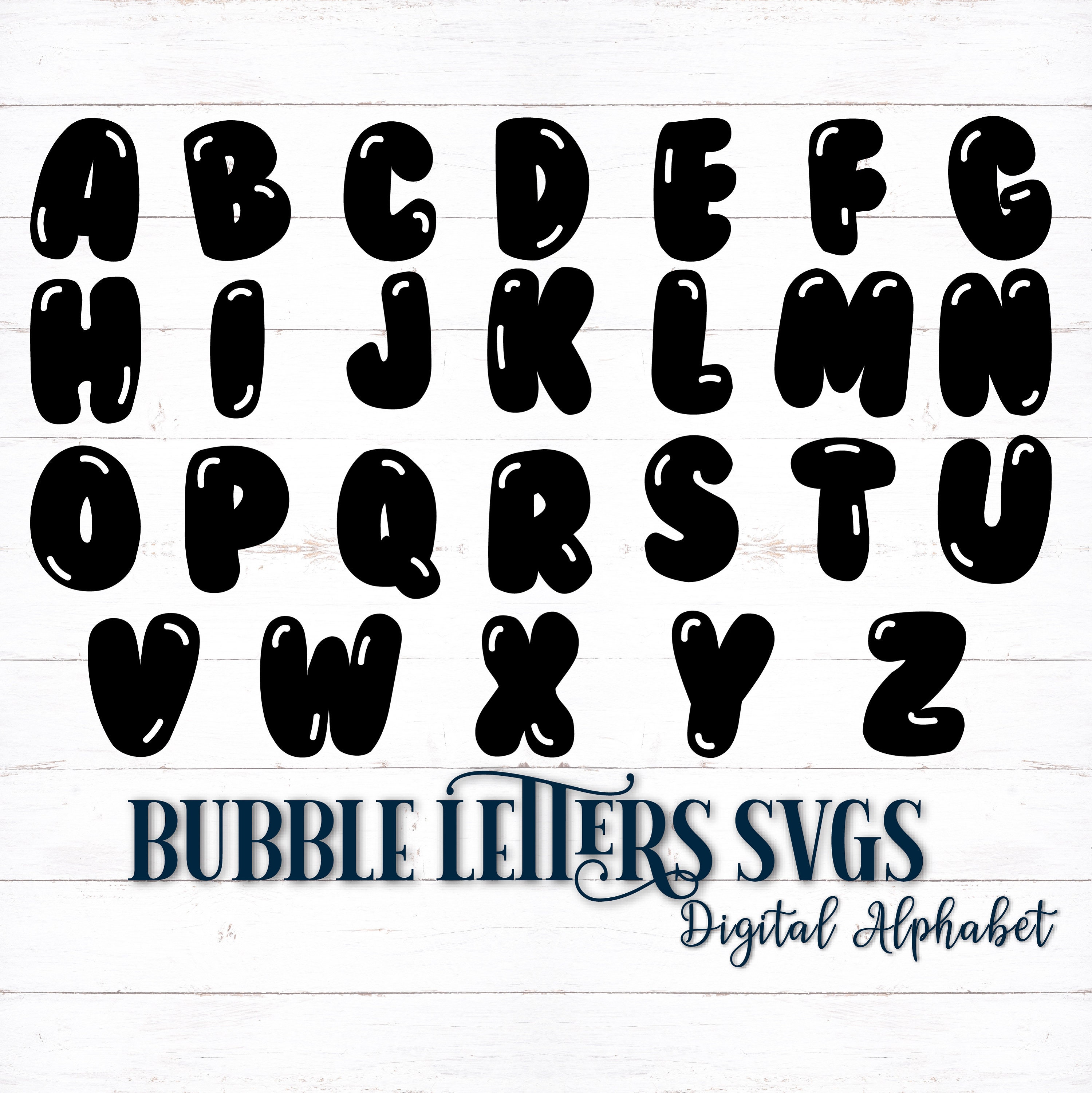 printable digital alphabet letters bubble letters bubble etsy