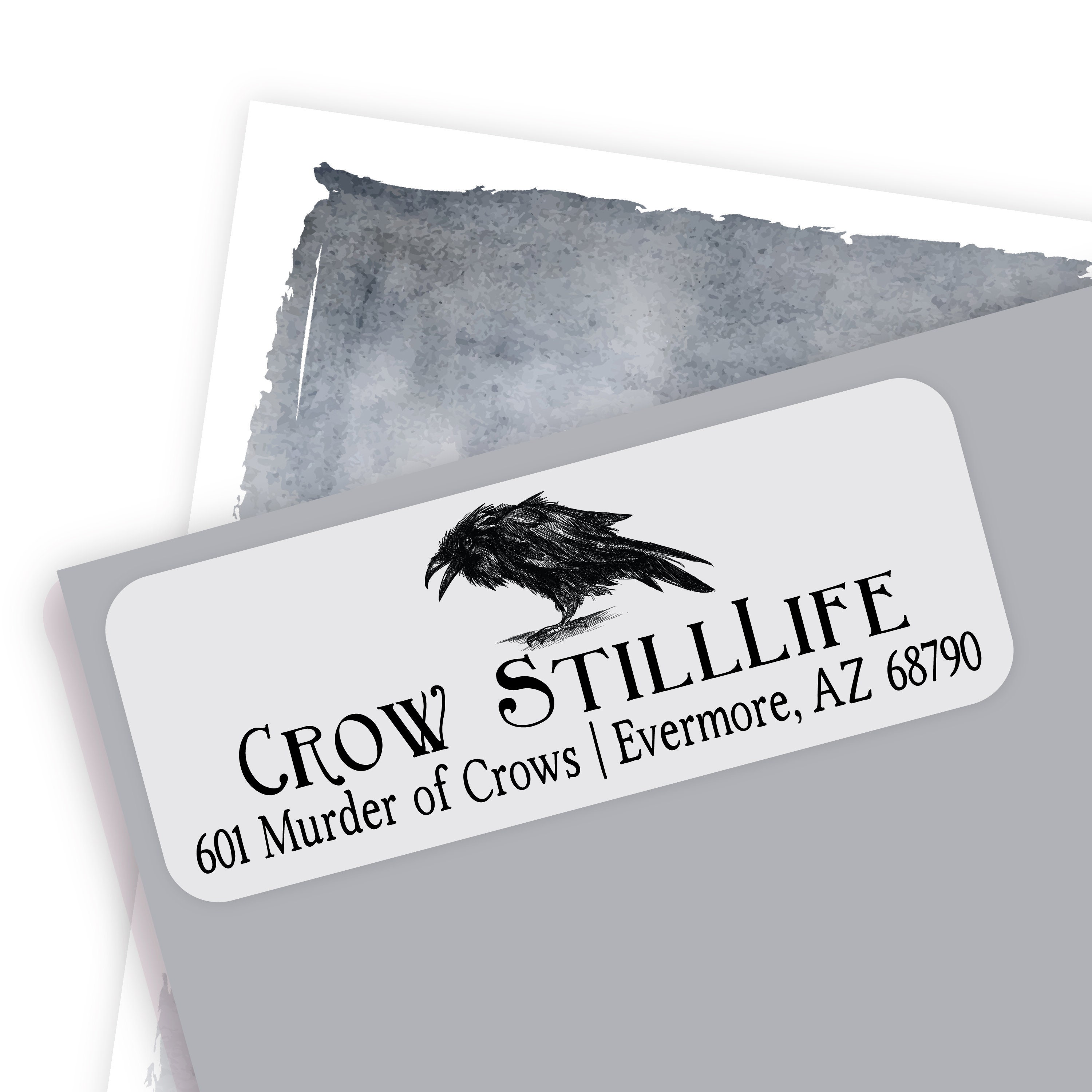 Gothic Raven Address Labels, Witchy Crow Envelope Stickers - Etsy