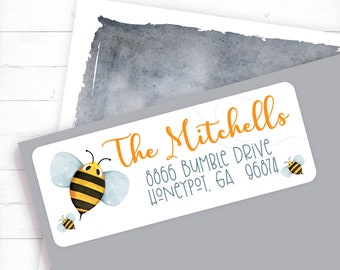 custom return, address labels, personalized return, address sticker, personalized address, spring, ladybug, dragonfly, bumblebee, watercolor