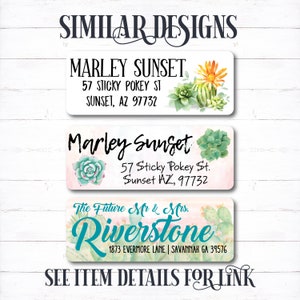 Cactus garden return address label, desert cactus address sticker, cactus theme mailing label, succulent sticker, cactus sticker, old west image 5