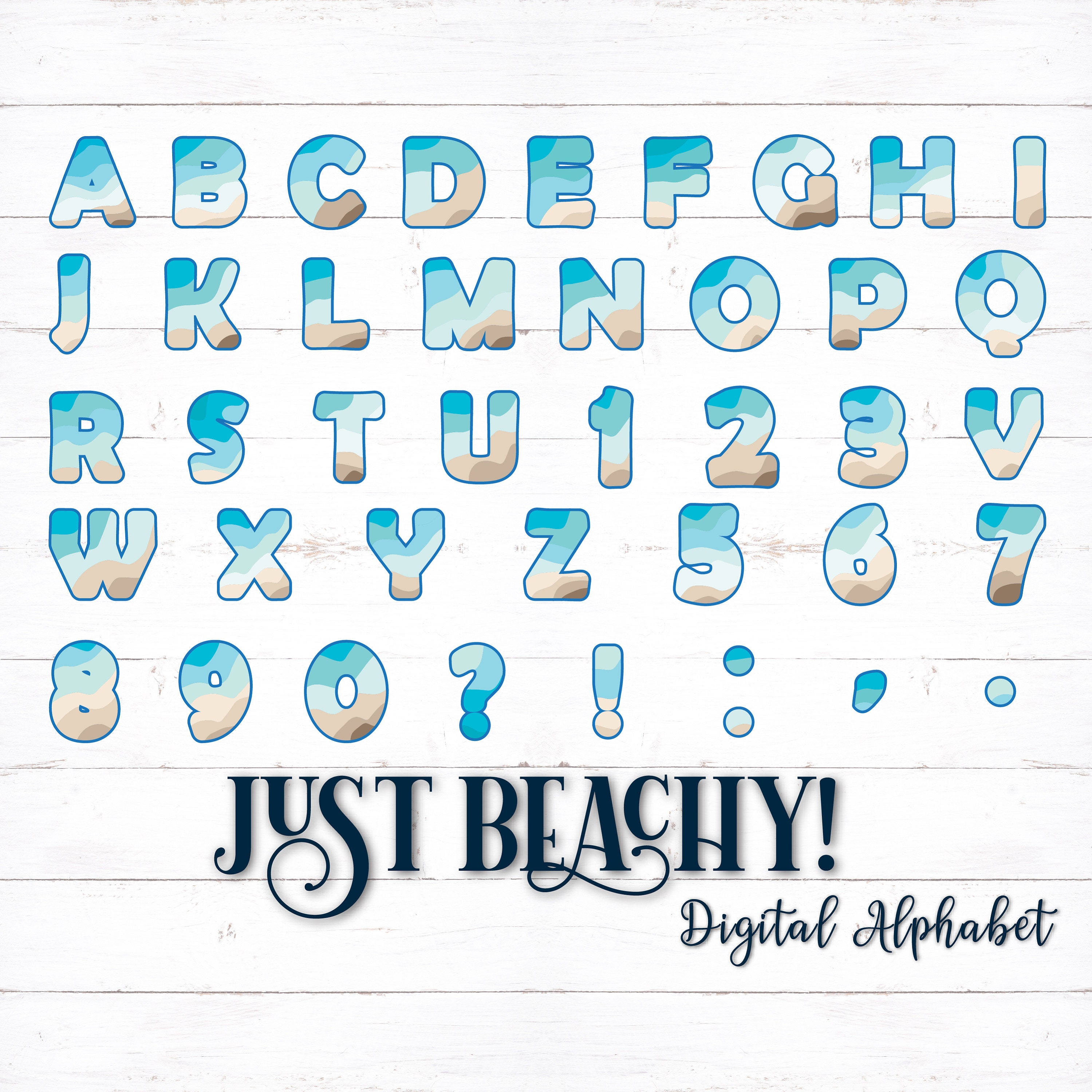 printable digital alphabet letters colorful letters beach etsy