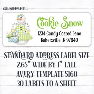 Cute Snowman Christmas Card Address Label, Winter snowmen address label, Christmas snowman decor, Christmas address label, snowman sticker image 2