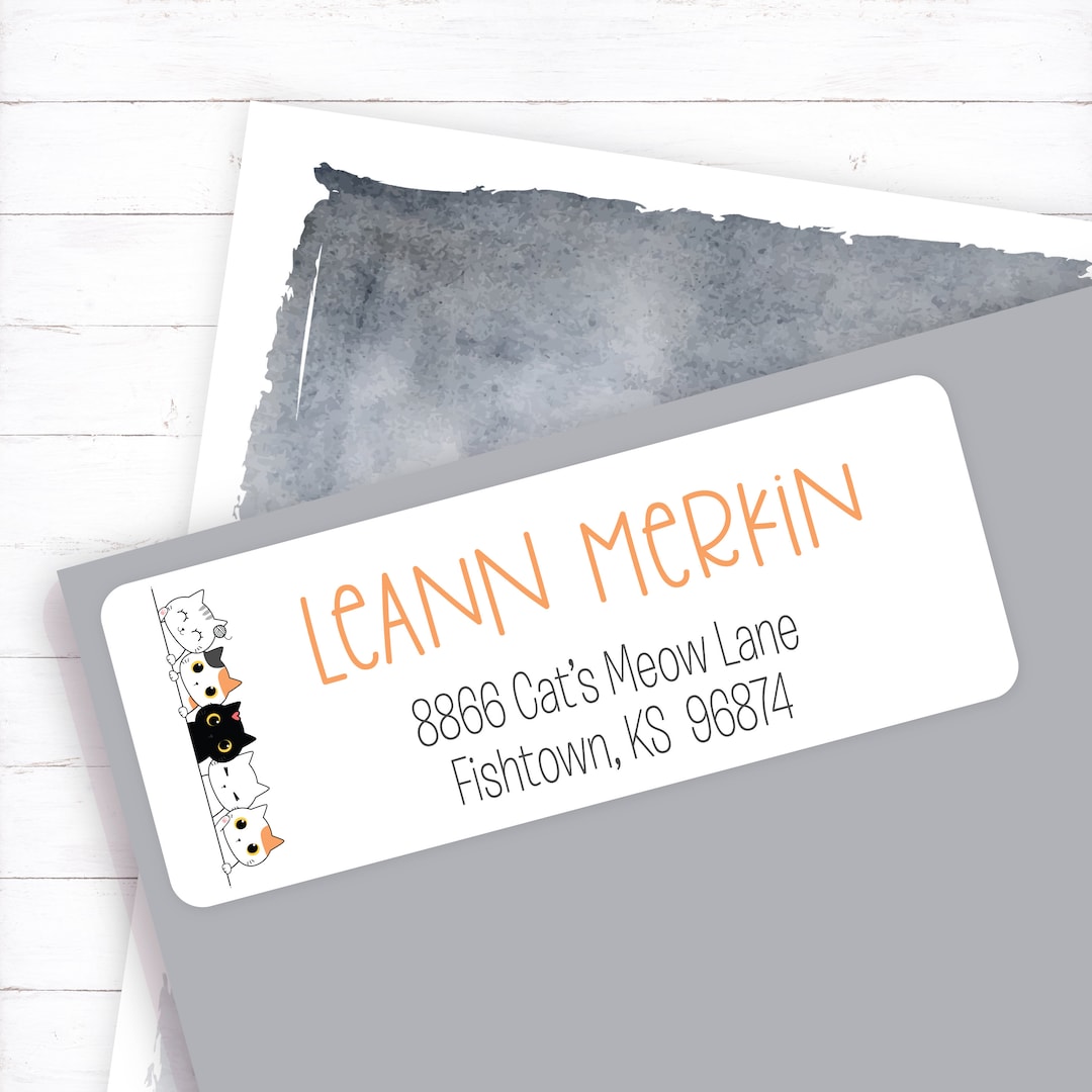 Cat Lover, Address Label, Cat Address, Avery Labels, Cat Mail, Custom ...