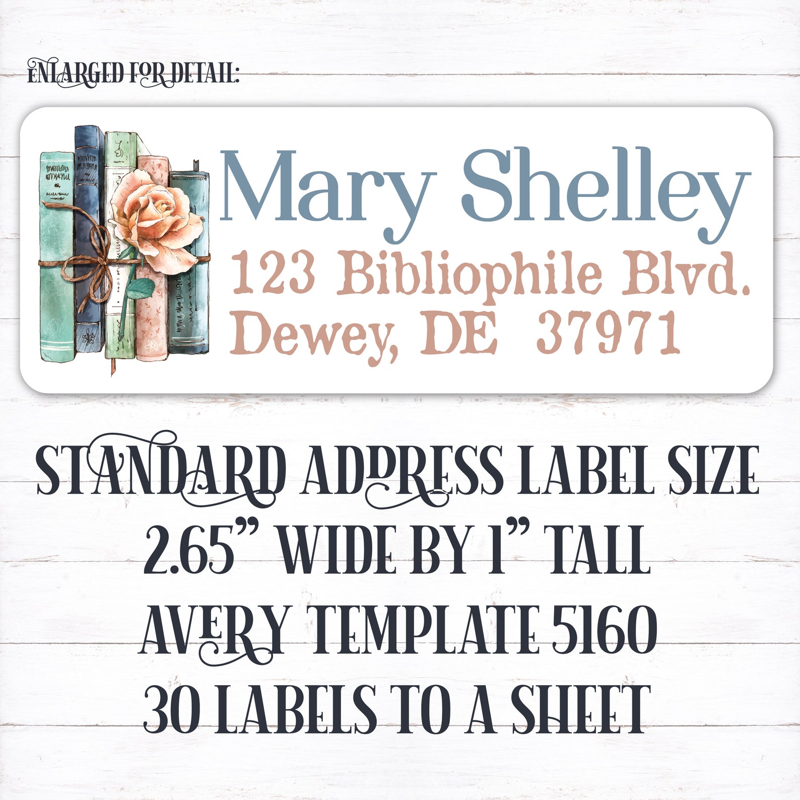 Book address label library address label book lover label | Etsy