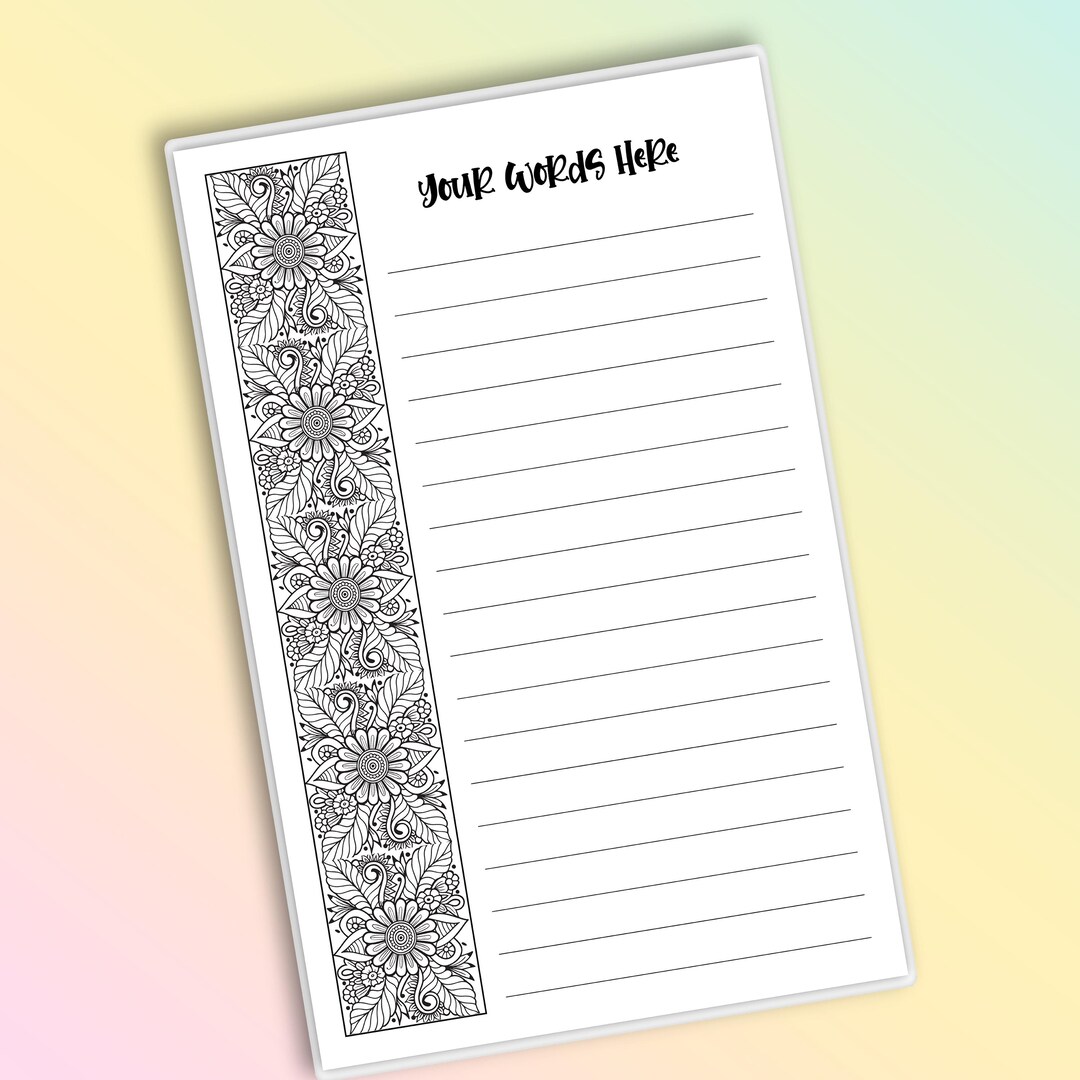 Coloring Notepad, Fun to Do List, Half Page Stationery, 5.5x8.5 Inches ...