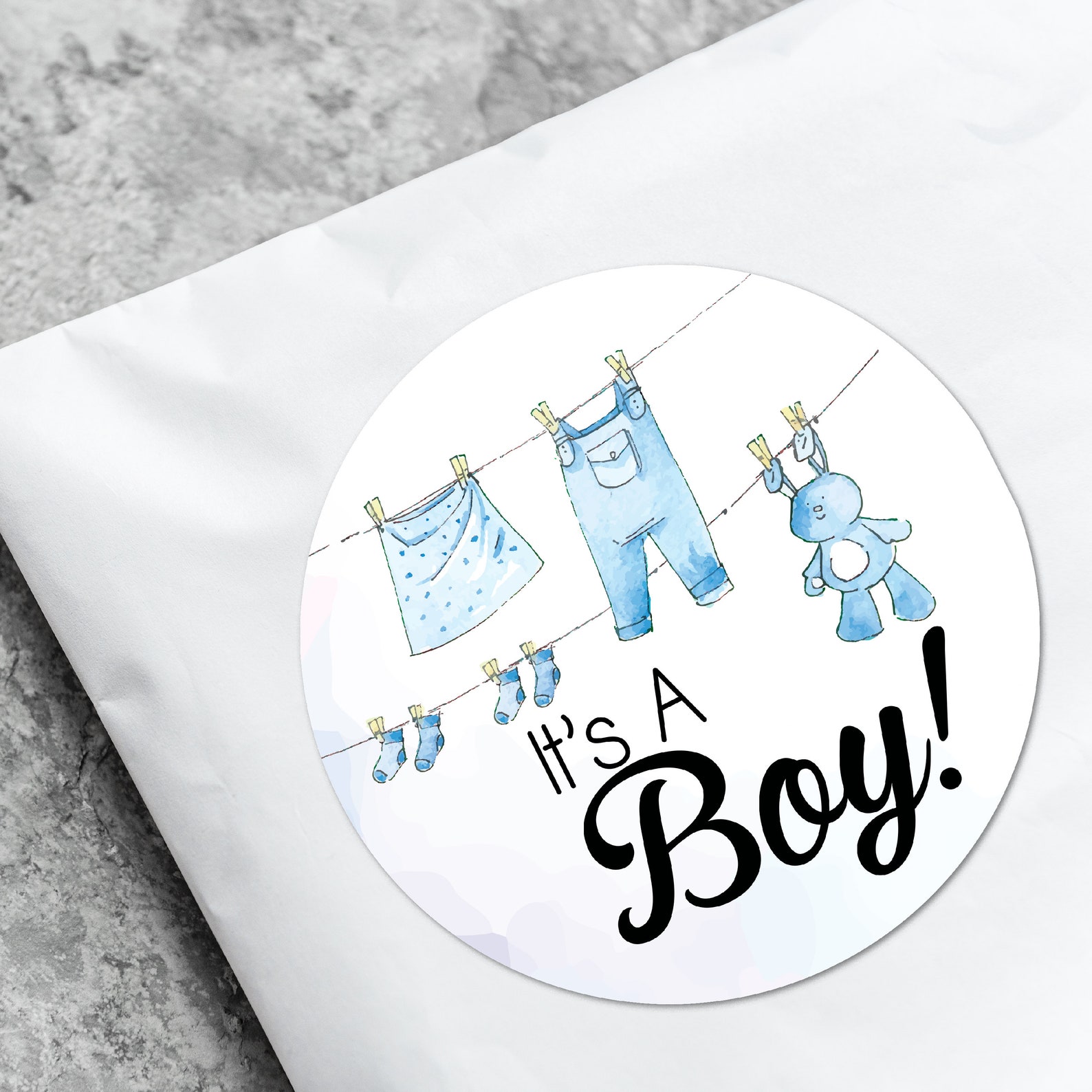 Its A Boy Stickers Round Stickers Baby Shower Labels Baby Etsy