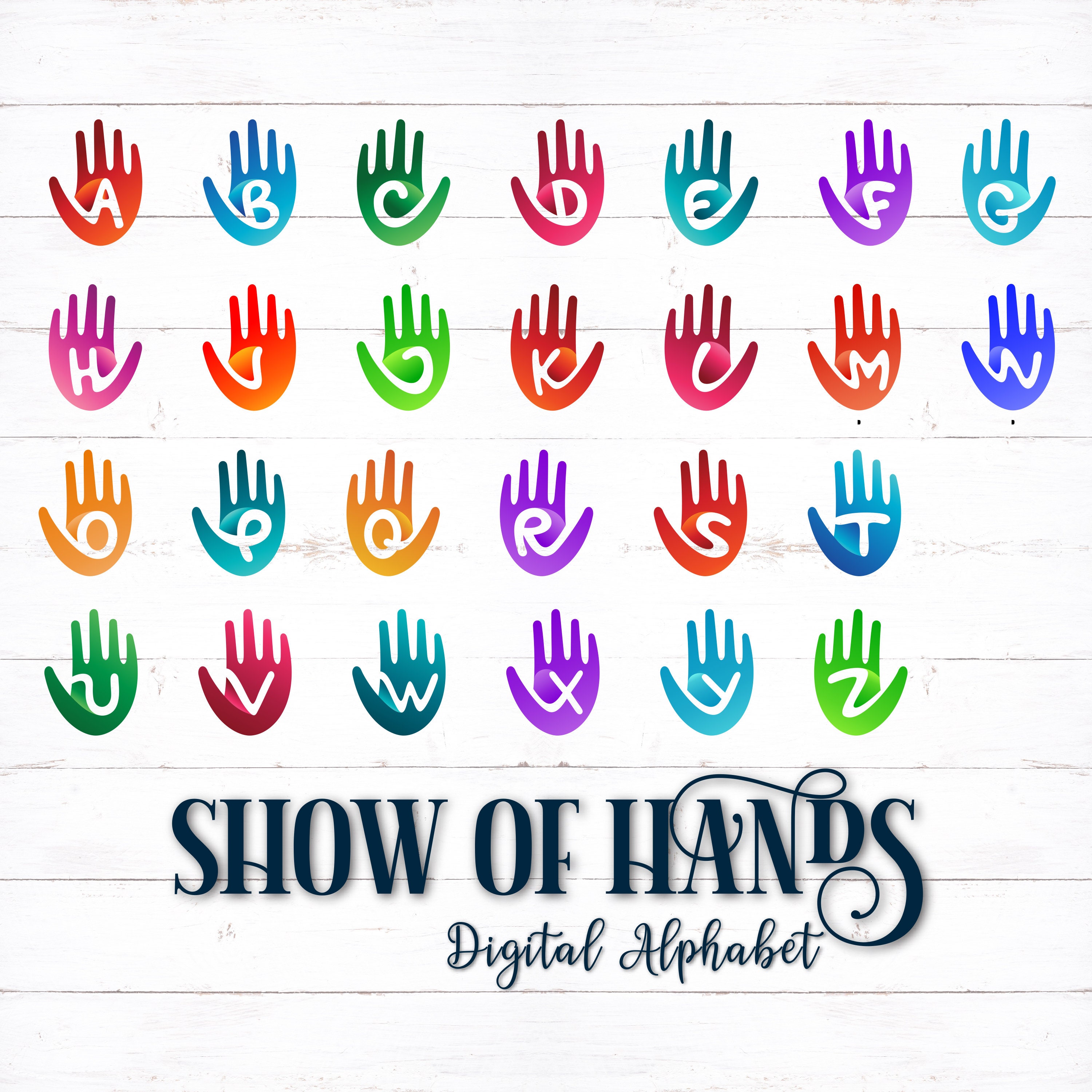 printable digital alphabet letters colorful letters hand etsy