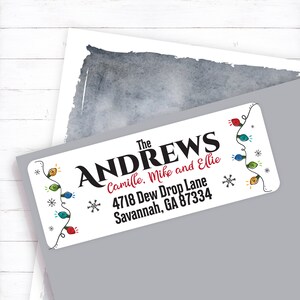 Christmas Lights Return Address, Christmas Address, Personalized Address, Return Address, Christmas Label, Address Labels, Custom Return