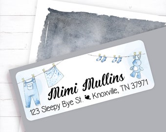 It's A Boy, custom return, address labels, personalized return, baby shower, address stickers, personalized address, return labels