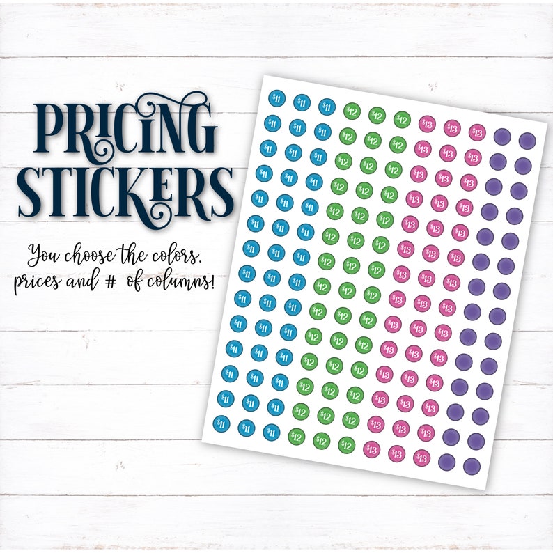 Pricing Labels, Price Sticker, Price Labels, Pricing, Sales sticker, Sales label, flea market, trade show, expo image 1