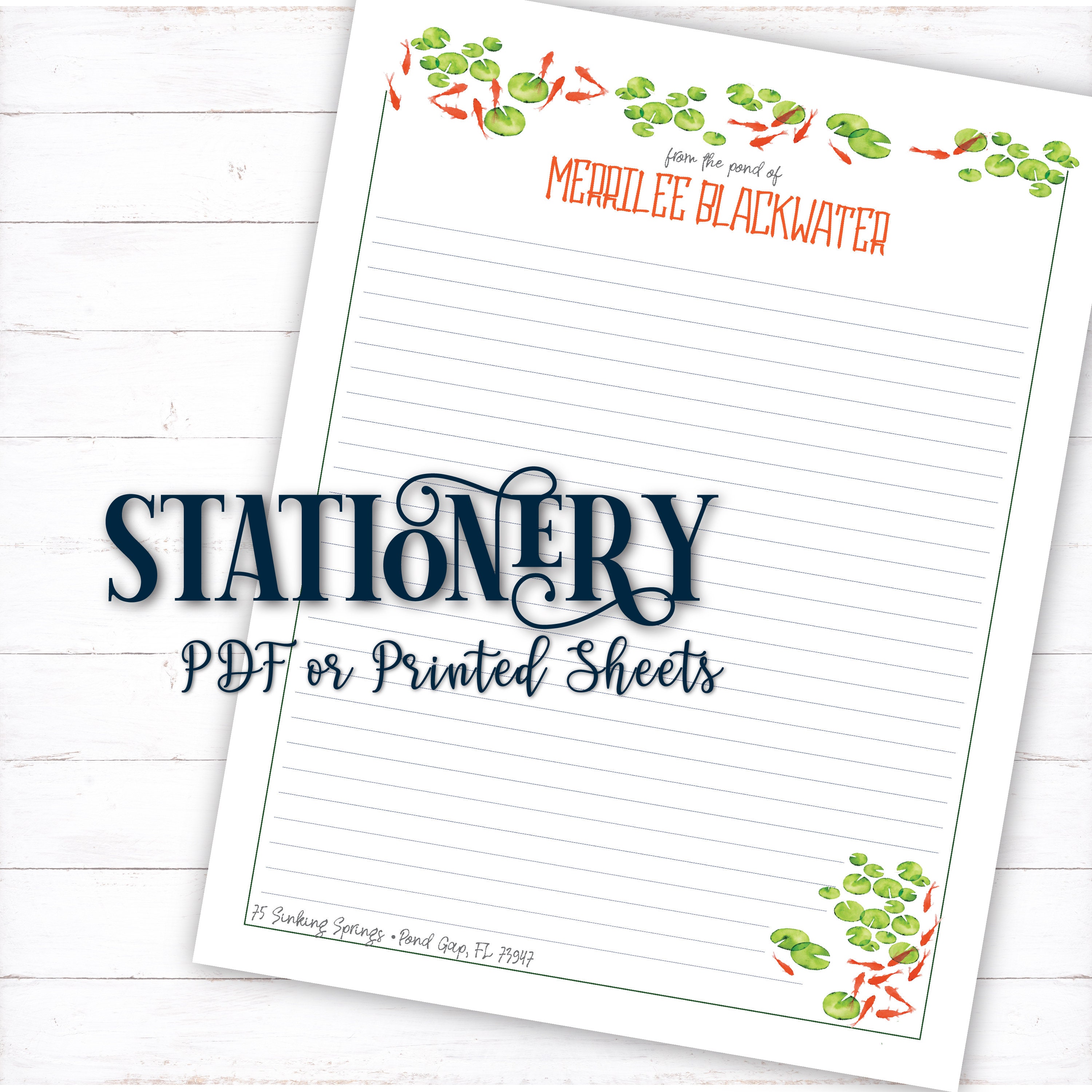 Personalized Stationery Custom Letterhead Personalized | Etsy
