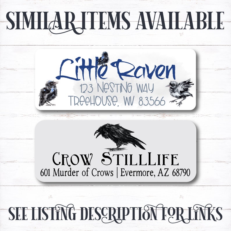 Gothic Address Label Gothic Raven Raven Crow Address Etsy