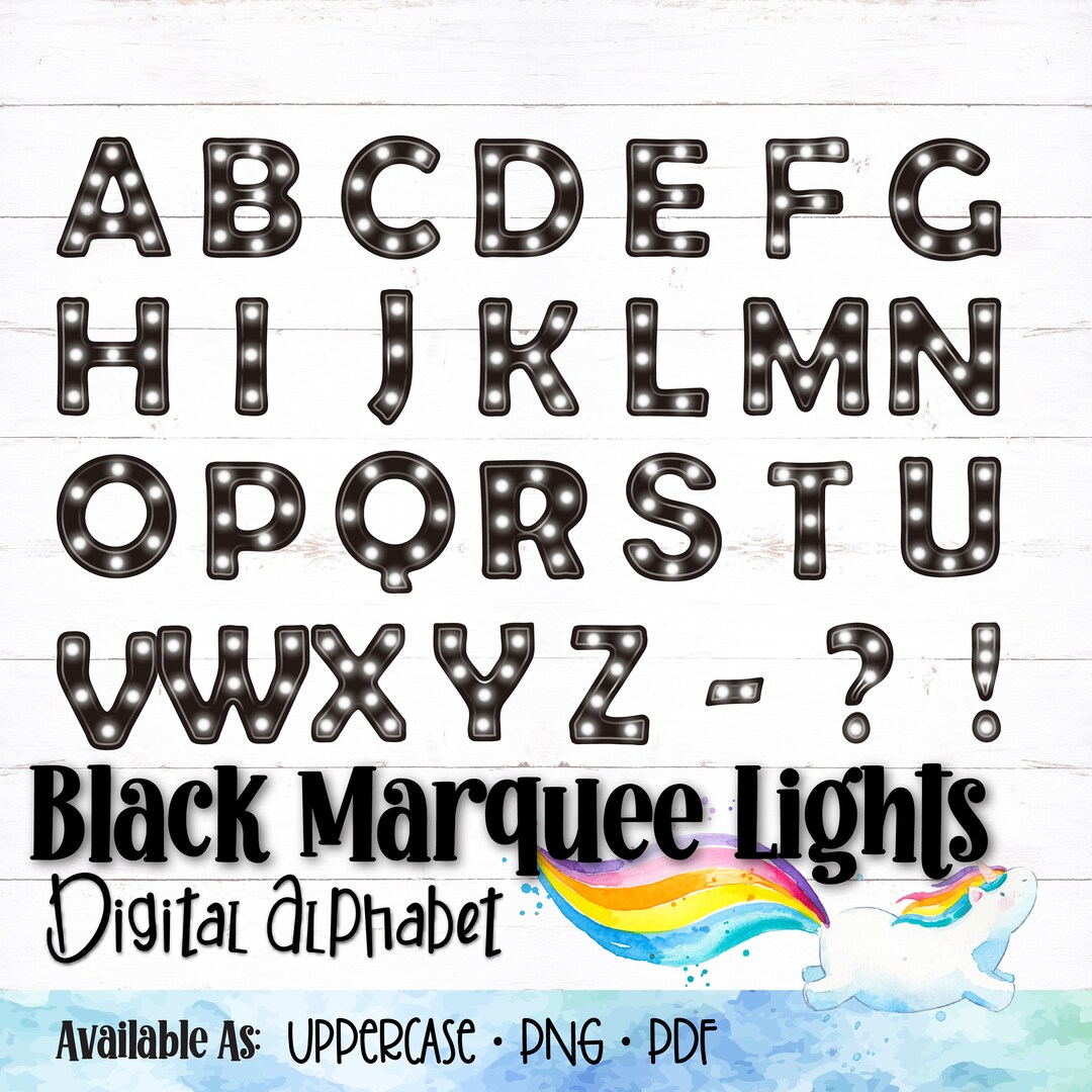Printable Digital Alphabet Letters, Marquee Letters, Marquee Alphabet ...