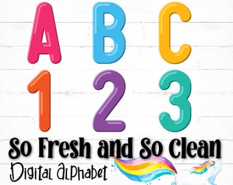 Modern Rainbow Printable Digital Alphabet Letters, Rainbow Letters, Clean Alphabet, Rainbow Alphabet, PDF Alphabet, PNG Alphabet