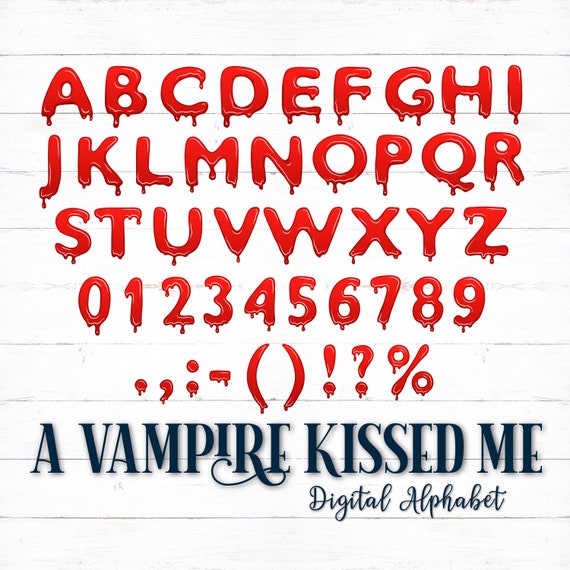 printable digital alphabet letters red letters blood etsy