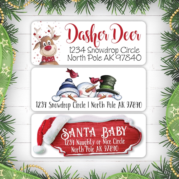 30 Custom Gnome Christmas Personalized Address Labels