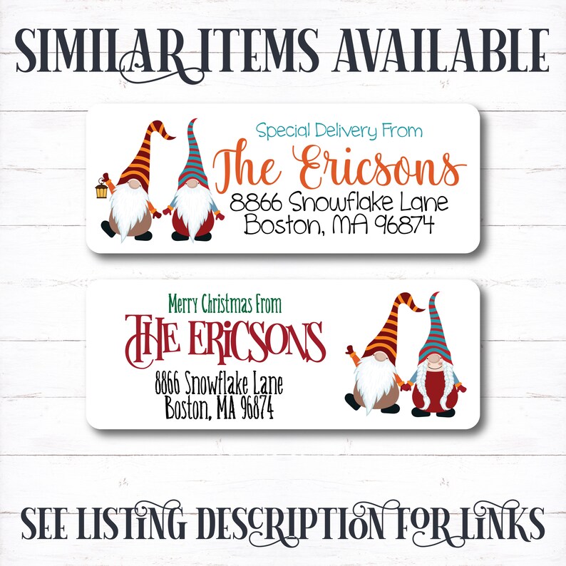 Christmas Gnome Label Gnome Address Label Christmas Return | Etsy