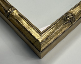 5x7 Gold Bamboo, Solid Wood Picture Frame with Museum Glass