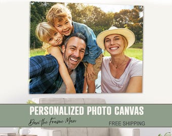 Stretched Photo Canvas Print, Personalized Wall Art, Family and Pet Portraits on Canvas Wrap