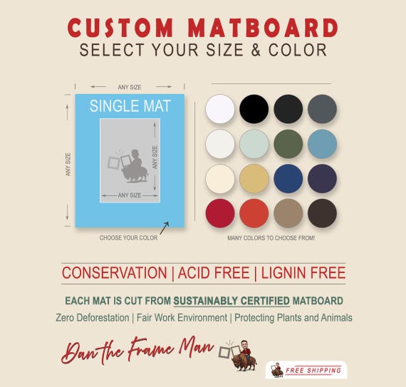 Custom Cut Acid-Free Matboard: Conservation Framing Mat