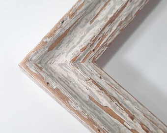 8x10 Rustic White, Solid Wood Picture Frame