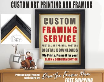 Custom Photo & Art Printing and Framing | Black and Gold Frame