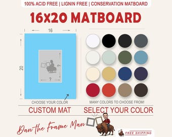 16x20 Custom Mat: Acid-Free Conservation Matboard