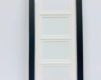 Blue Slant Solid Wood Picture Frame with Museum Glass Double Mat Wallet Sizes Openings