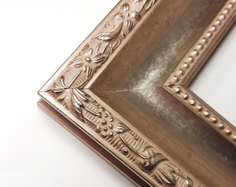 5x7 Classic Ornate Silver, Solid Wood Picture Frame with Scoop and Beaded Lip