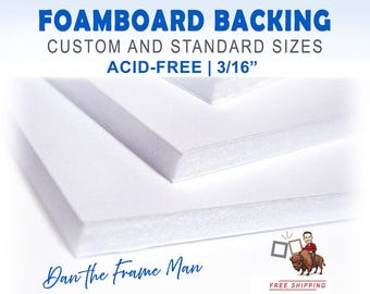 Acid-Free Foamboard Backing: Custom Size for Framing & Crafts