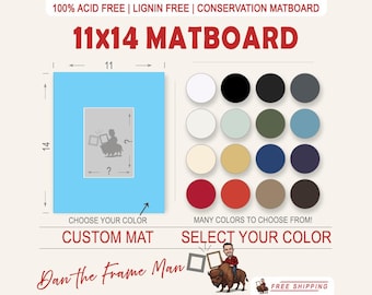 11x14 Custom Mat Board: Acid & Lignin-Free Framing Mat