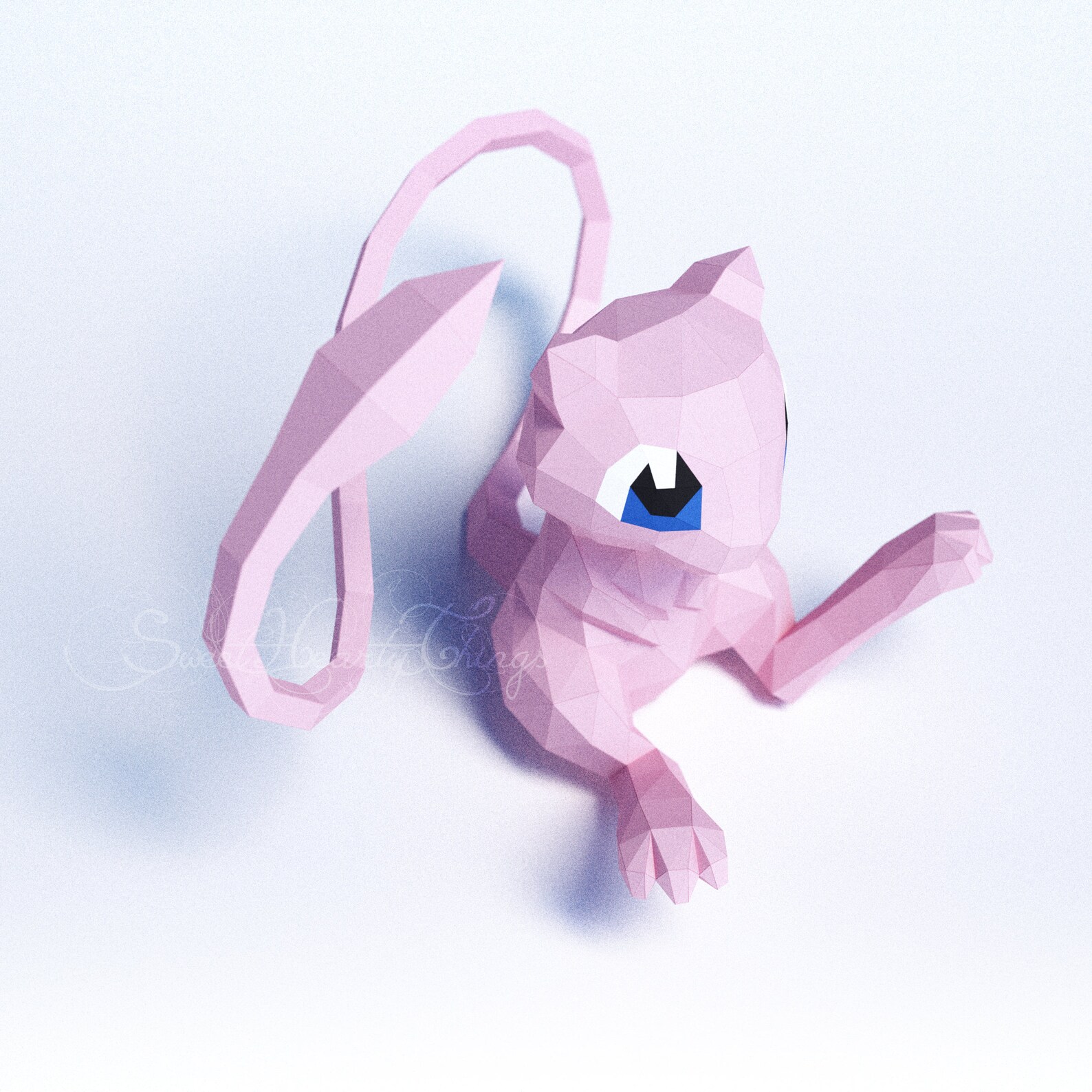 3D papercraft Cat Pokemon Mew DIY Templates Including | Etsy