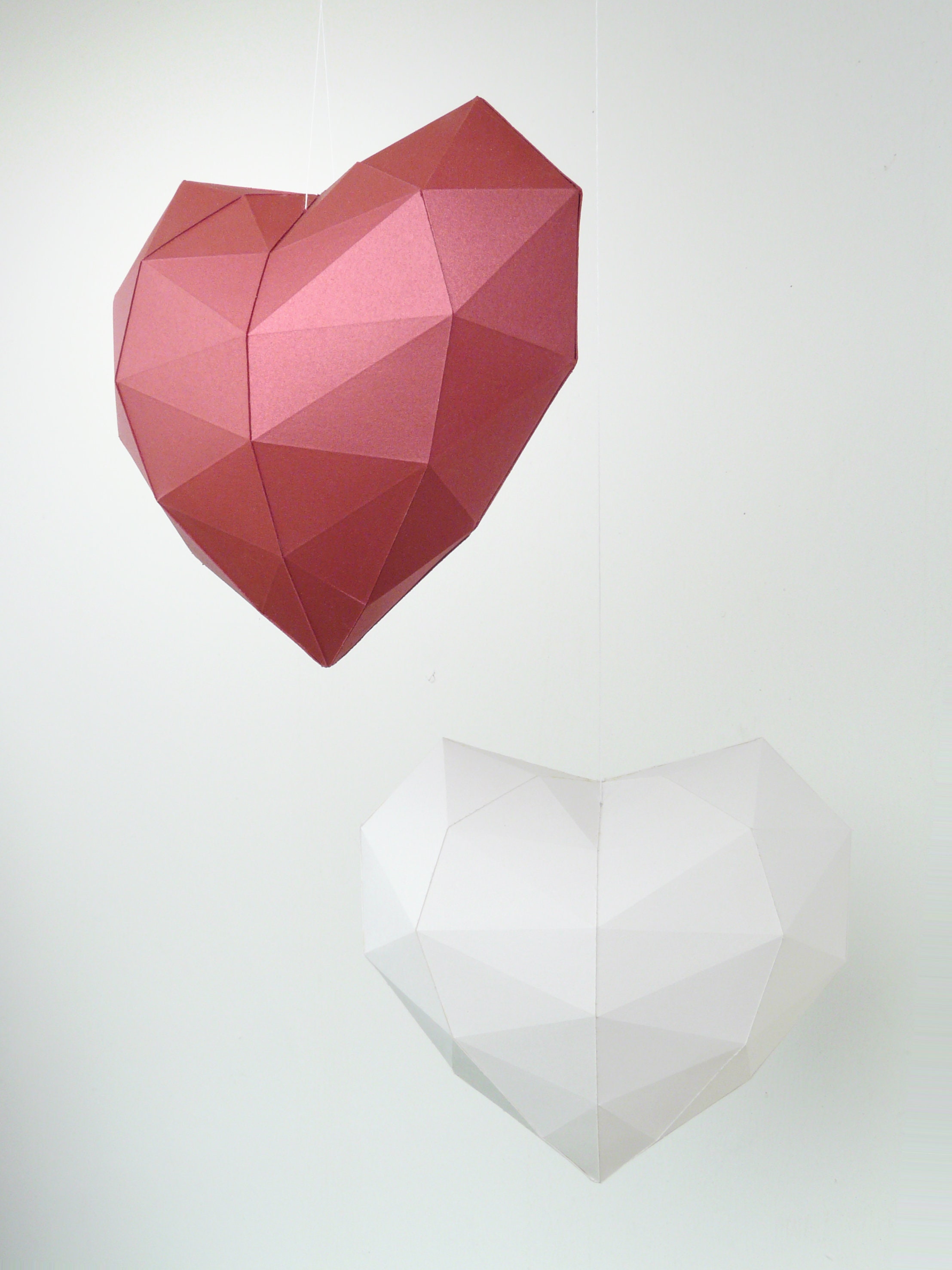 3D papercraft Heart DIY Templates PDF DXF Svg Etsy