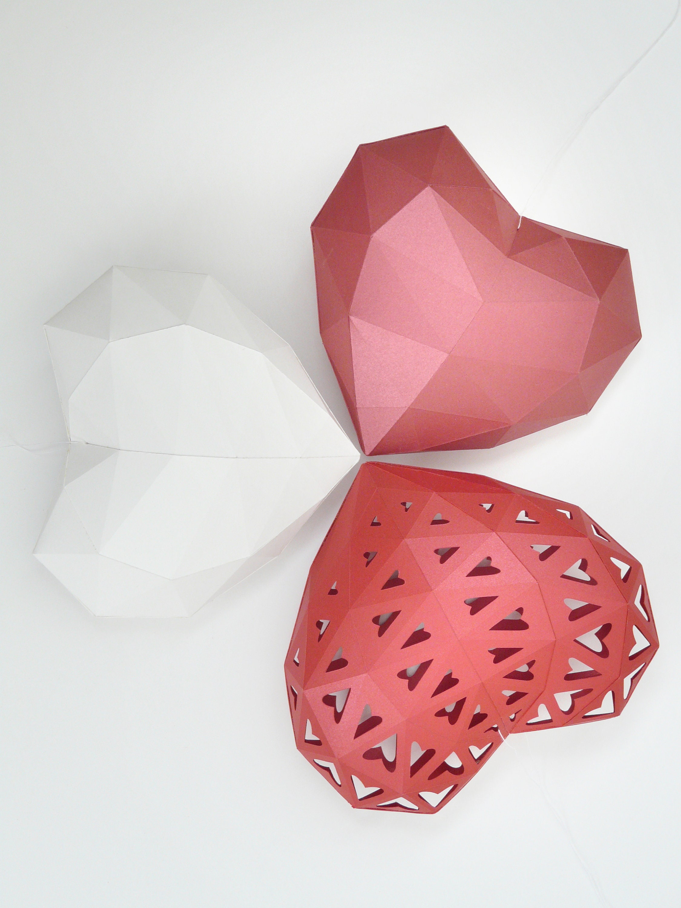 3D papercraft Heart DIY Templates PDF DXF Svg Etsy