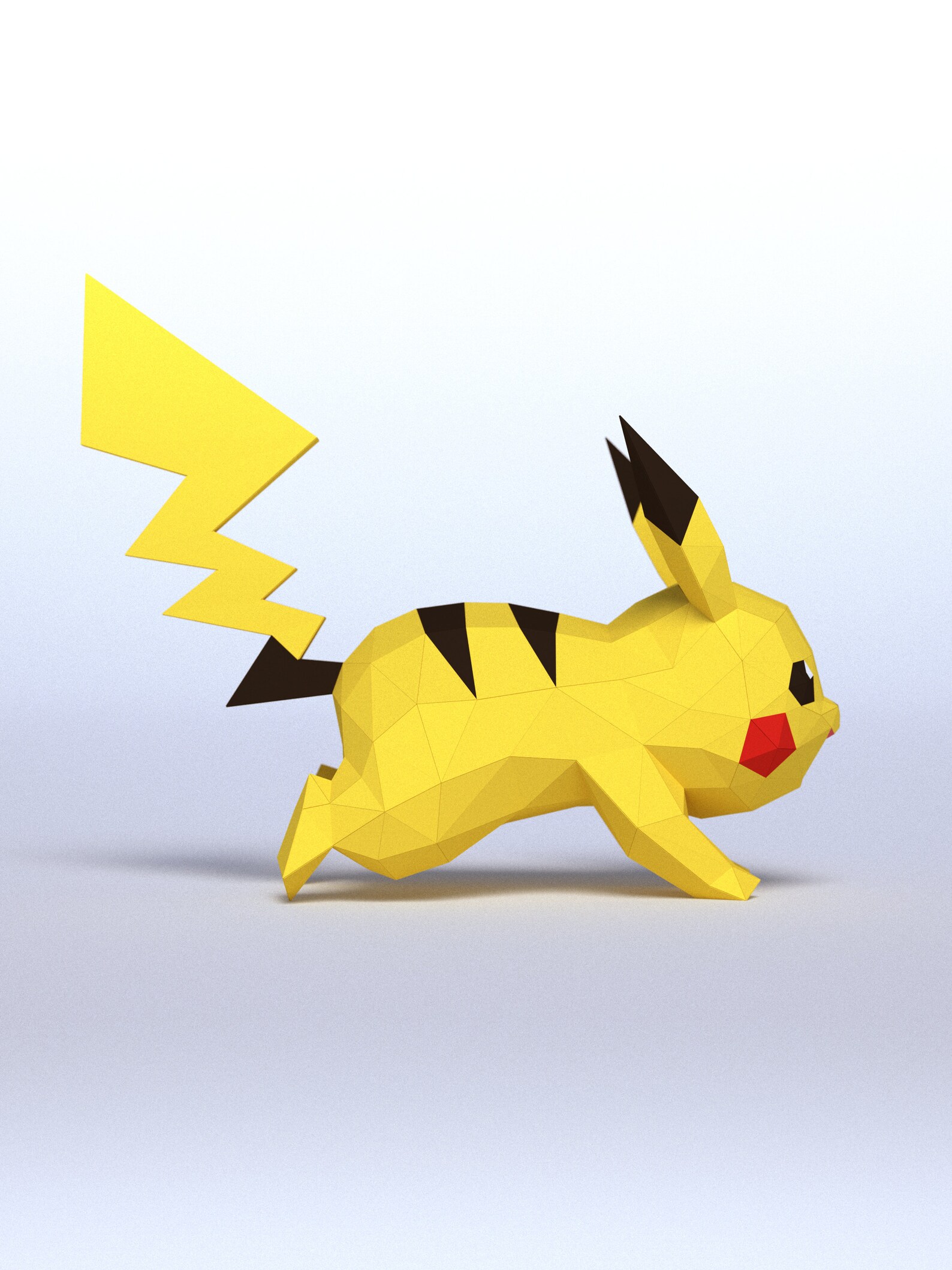 3D papercraft Running Pikachu DIY Templates Including | Etsy