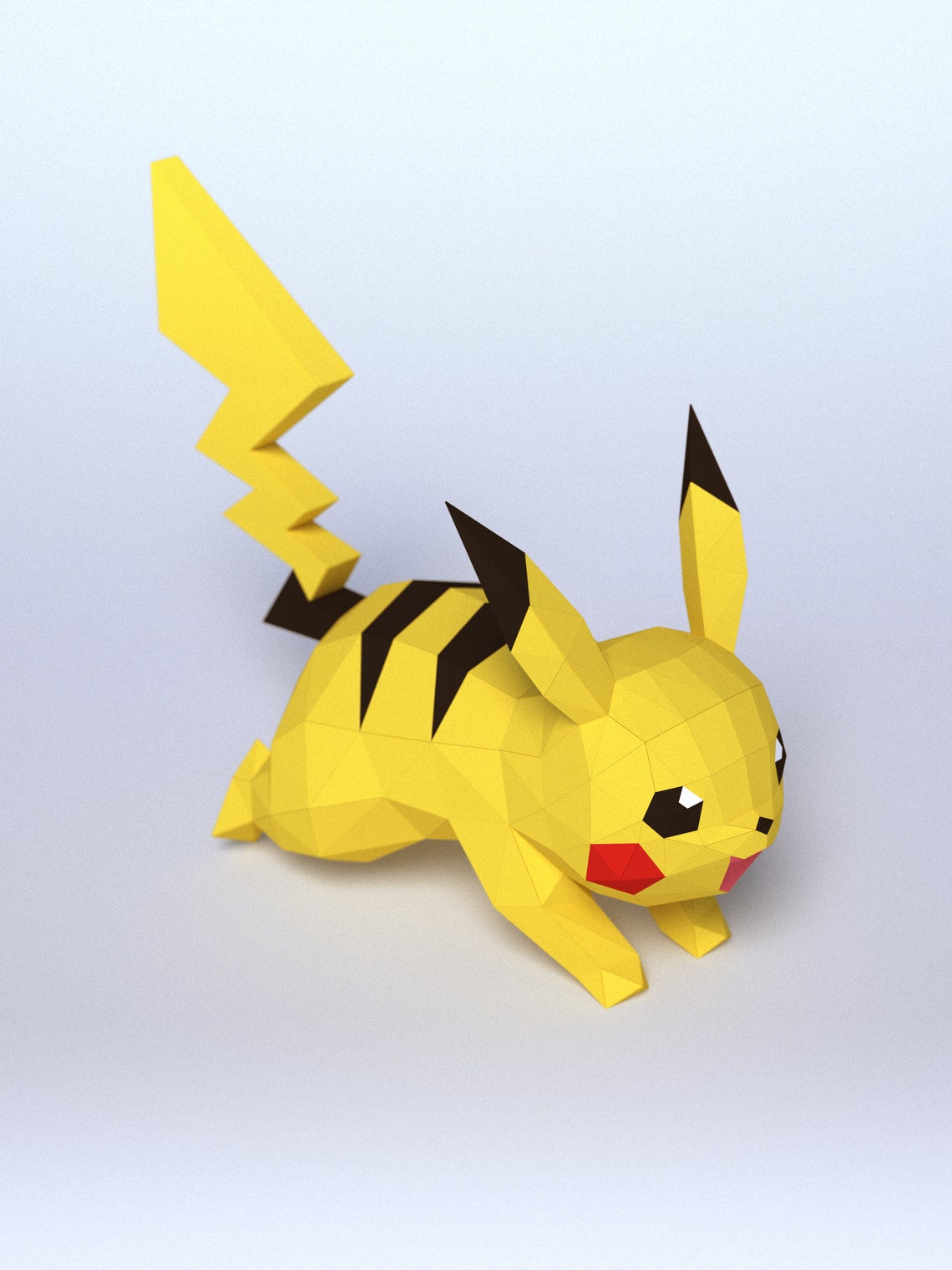 3D papercraft Running Pikachu DIY Templates Including | Etsy