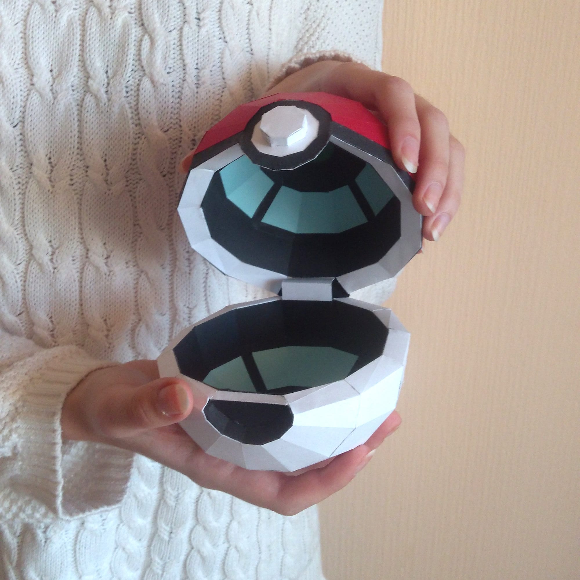 3D papercraft Pokeball DIY Templates Including colored Etsy