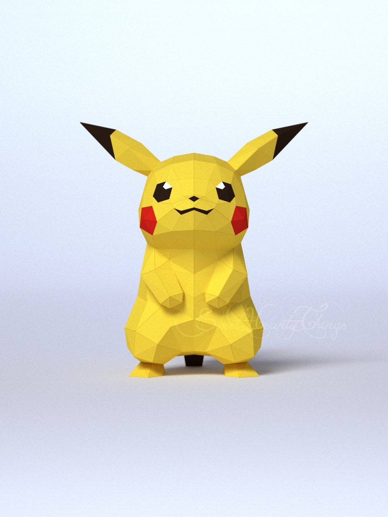 Papercraft Pikachu PDF SVG Dxf Templates Including | Etsy