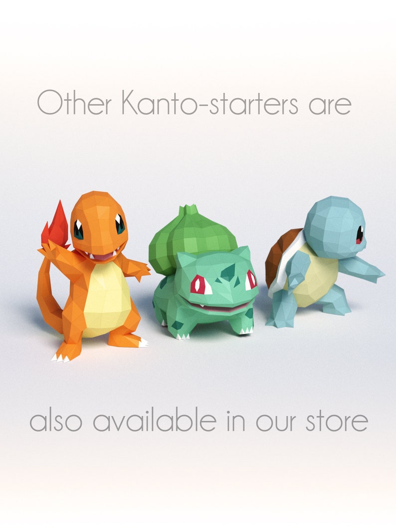 3D papercraft Pokemon Squirtle DIY Templates Including | Etsy