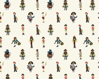 Riley Blake Pirate Tales Fabric Echo Park Pirates on Cream by the half meter