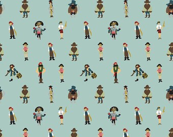 Riley Blake Pirate Tales Fabric Echo Park Pirates on Blue by the half meter