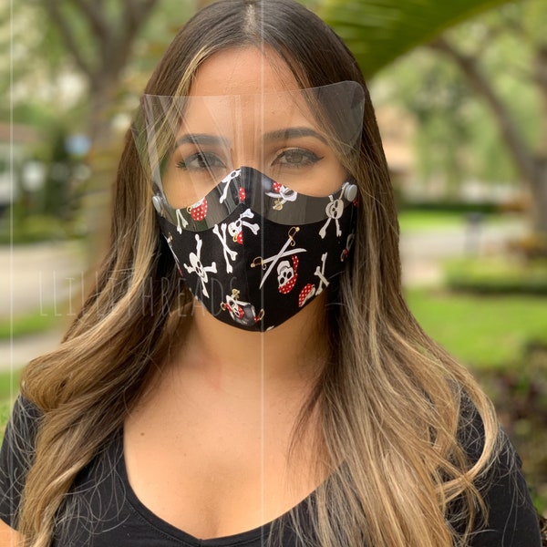 Face Mask With Eye Shield Etsy