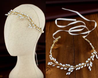 Wedding hair Headband White opal Hair Jewelry Bridal hair vine Wedding hair accessories Bridal hair piece Wedding hair Jewelry