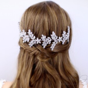 Wedding hair jewelry Hair pin Zirconia Bridal leaf Hair Comb Wedding Headband Hair Jewelry Wedding Headpiece wedding hair accessories Leaf