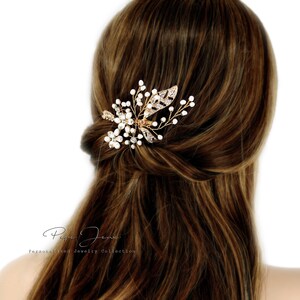 Bridal Hair Comb Crystal Leaves Wedding Hair Accessories gold Hair Accessory Crystal Bridal Comb Bridal Rose gold Bridal Hair comb Gold