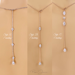 Wedding Necklace Backdrop Jewelry Backdrop extension Backdrop Add a backdrop Wedding jewelry Bridal backdrop Rose gold plated backdrop