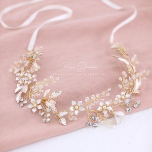 Hochzeit Band Stirnband Braut Kopfschmuck Braut Haarkamm Braut Haarranke Hochzeit Haarschmuck Braut Haarteil Braut Vine Gürtel